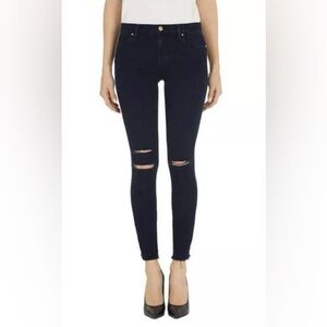 2 FOR $20 J Brand Black Distressed Cropped Skinny Blue Mercy Denim Jeans Size 28